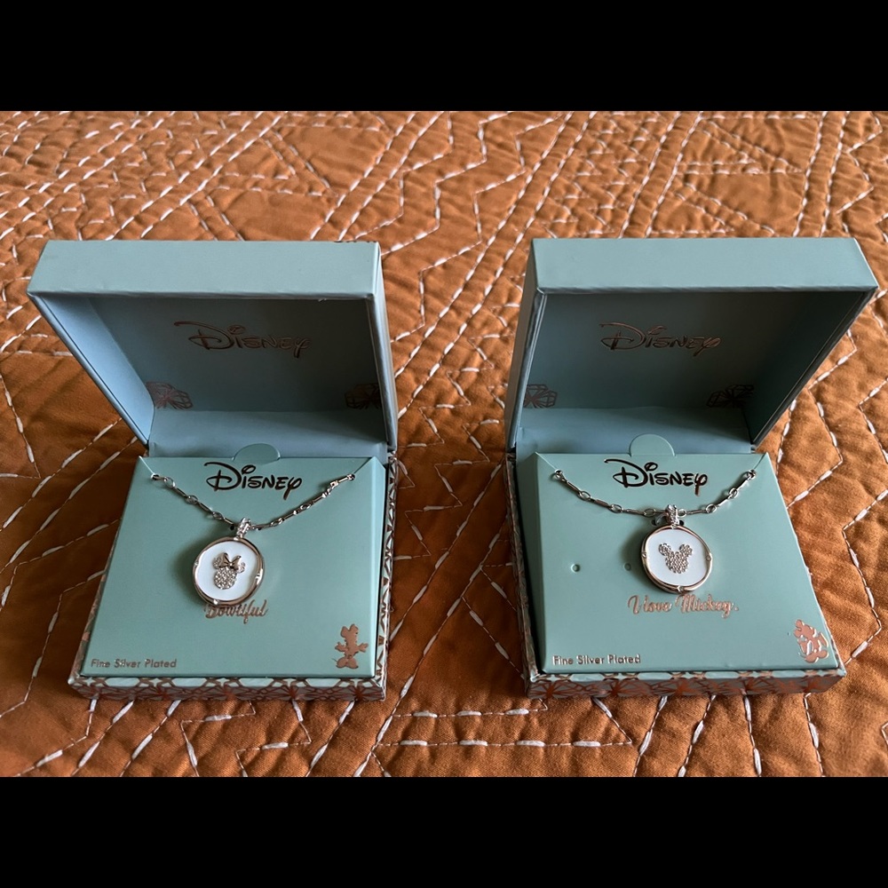 Disney Mickey Mouse and Minnie Mouse round necklace set of 2 from LA Rocks